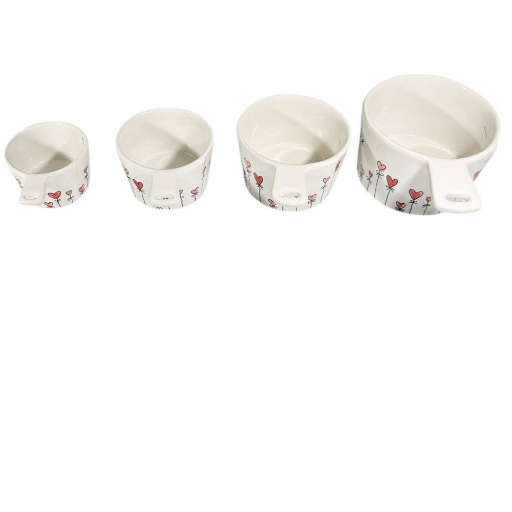 NEW HTF Rae Dunn HEART BALLOON w/Handle Valentine’s Day Measuring Cups Set/4 - Picture 5 of 6